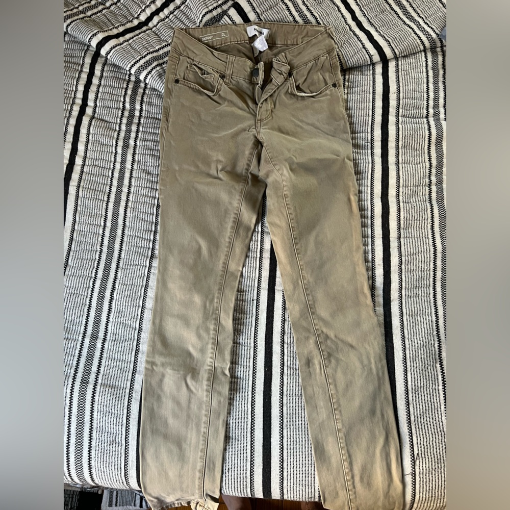 Khaki skinny soft work pants